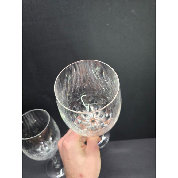 Vtg Gorham Crystal Clear Cut Iced Tea Wine Glasses Drinkware 8.5" Tall Set of 2 - Picture 5 of 11